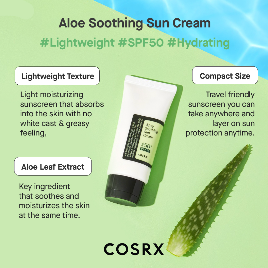 COSRX ALOE SOOTHING SUN CREAM SPF50+ PA+++